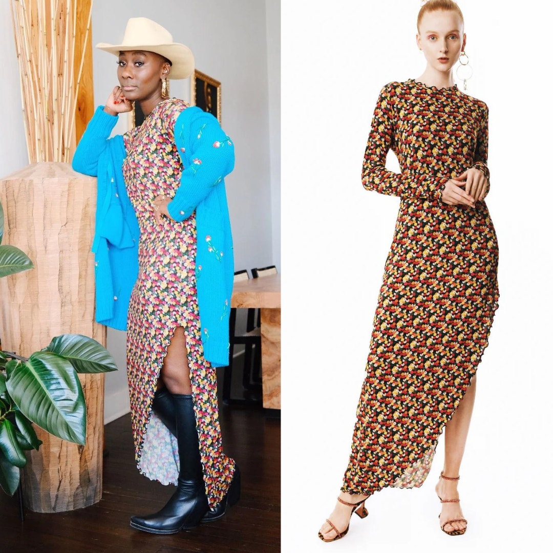 Jonathan Cohen Multi Daisy Lettuce Edge Long Dress Ditsy Floral Xs Sm Bloomcore